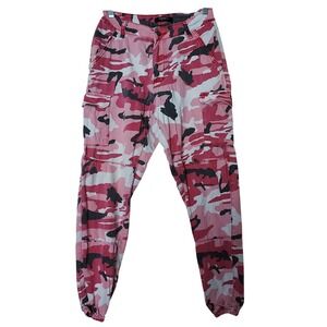 American Bazi Pink Camo Cargo Pants Womens M Joggers Streetwear Grunge Gorpcore